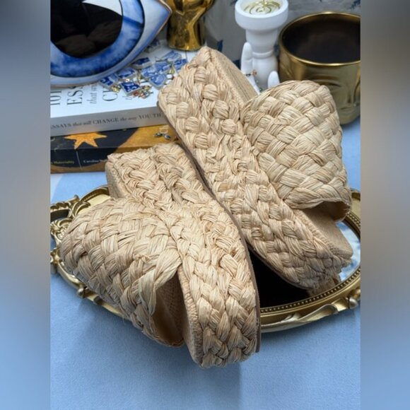 🆕 LOEFFLER RANDALL 🧿 NWOB Aaron Natural Braided Platform Straw Mule, Sz 9 - Picture 10 of 15